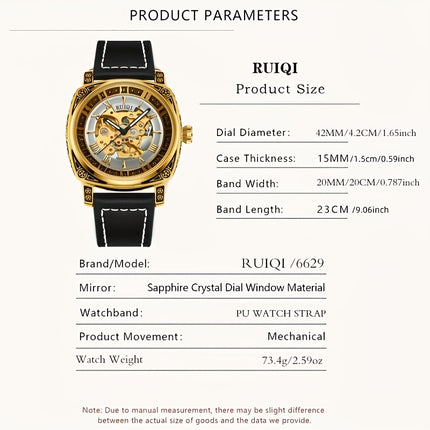 Men'S Top Brand Automatic Skull Fashion Business Mechanical Watch, Without Battery