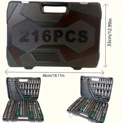 216/46pcs Tool Kit Set, Automotive Repair Tools, Multi-Functional Repair Kit, Socket Wrench,
