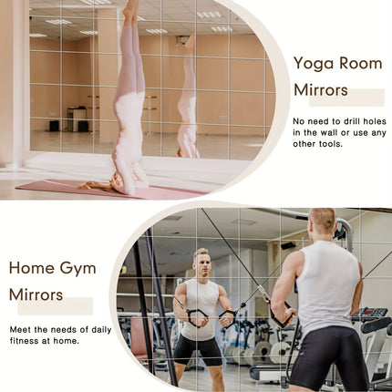 50 Pcs Home Gym Mirrors14'' X 14'' Frameless Acrylic Wall Mirror 2 Mm Thick Mirror