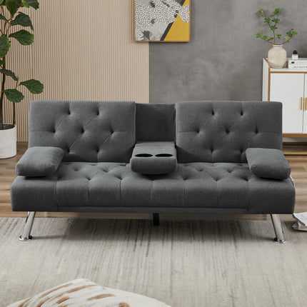 Futon Sofa Bed, Convertible Couch Bed Loveseat, Modern Futon Recliner Sleeper, Small Lazy Futon