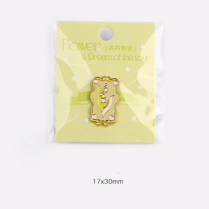 Metal Emblem Flower And Dream Tour Retro Girl Breastpin