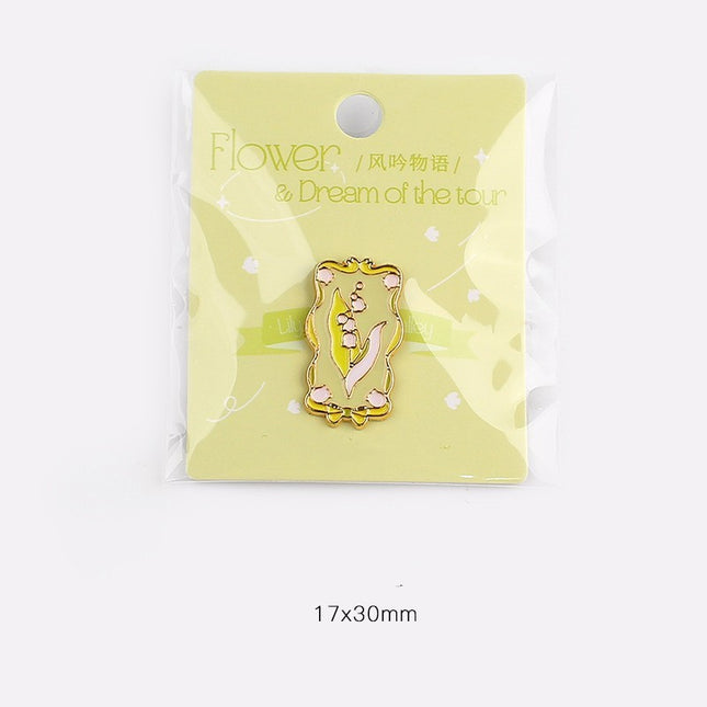 Metal Emblem Flower And Dream Tour Retro Girl Breastpin