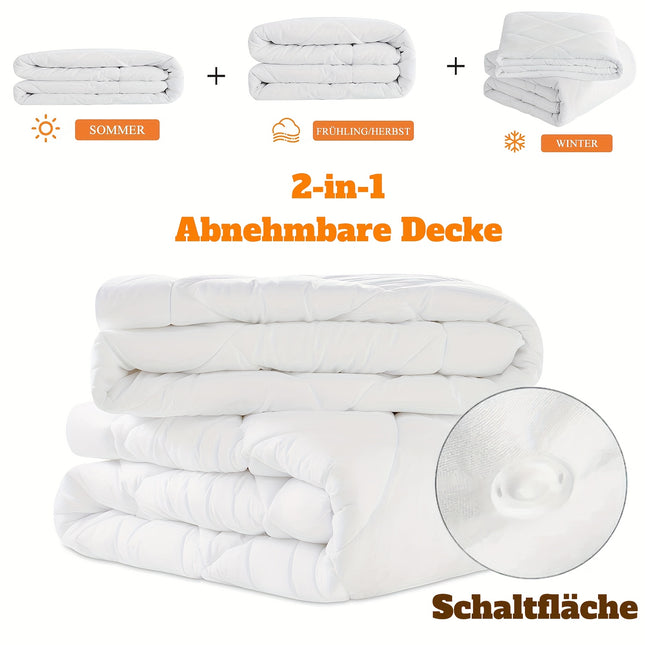 All-Season Heavyweight Bedspread - Detachable Thick Quilt with Soft Polyester Fill