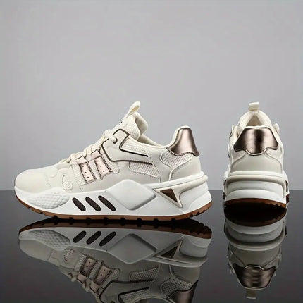 Sneakers, Men's Fashionable Thick-soled Shoes, Anti-slip Lace-up Low-top Running Shoes,