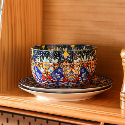 18pcs Dinner Sets for 6 People, Dinner Sets, Dinnerware Dish Set with Dinner Plate, Dessert Plate And Cereal Bowl,