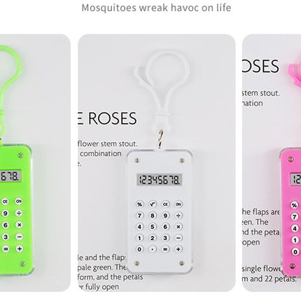 Student Mini Calculator Maze Color Keychain