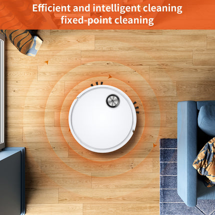 Ultra-Thin Robot Vacuum Cleaner with Dual Suction & Mop, USB Rechargeable, 60dB Quiet Operation