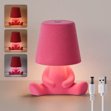 Colorful Cartoon Plush Doll Desk Lamp | Adjustable Three Light Colors, Touch Switch