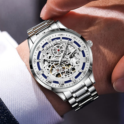 Men's fully automatic mechanical watch luxury sports stainless steel hollow