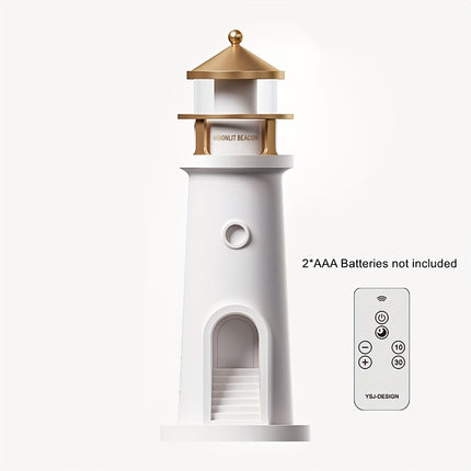 1pc LED Night Light Lighthouse with Remote Control Rechargeable Battery-Powered Tabletop Lamp