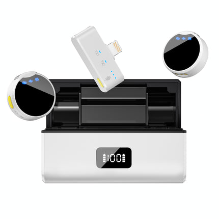 Wireless Collar Clip Microphone With Charging Bin Round One Drag Two Magnetic Button