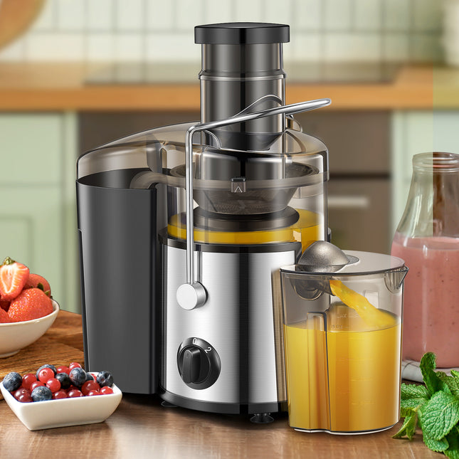 Juicer Machine, 500W Centrifugal Juicer Extractor with 3 Wide Mouth Feed Chute for Fruits and Vegetables