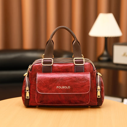 Women'S Large Capacity Crossbody Bag - Heavy-Duty Zipper Closure, Elegant Brown