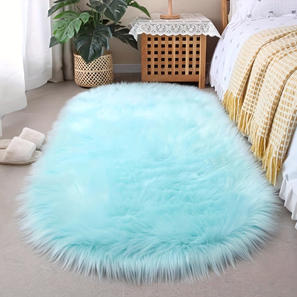 1pc Luxurious Plush Faux Fur Area Rug, Soft Velvet Long Pile, Machine Washable,