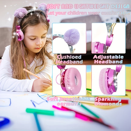 Headphones with Microphone, Wired Headphones with HD Sound for Youngsters, School