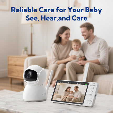 Gisay 5.0-inches Monitor with Night Vision, Two-Way Talk, Temperature Monitoring, and PTZ Remote Control
