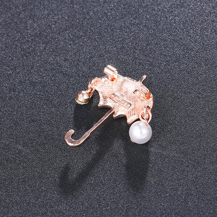 High-end mini retro umbrella brooch women