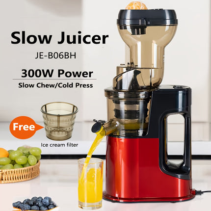 Juicer Slow Masticating Juicer Machine with Rotate Large Feed Chute for Most Fruits and Vegetables, Easy to Clean