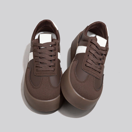 Men's Retro Thick-soled Casual Brown Niche Sneakers