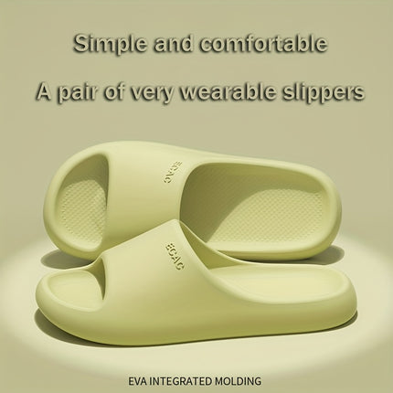 4 pcs set New EVA Solid Color Sandals, Men's Four-season Simple Home Soft Thick Anti-slip Bathroom Sandals