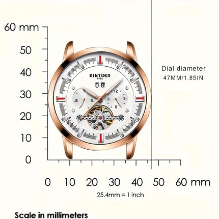 Men'S Casual Fashion Waterproof Watch, Luxury Large Dial Multifunctional Automatic Mechanical Watch