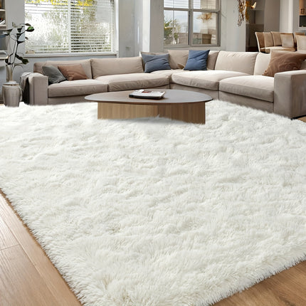 New ultra-soft Nordic long-haired carpet, white and black, pet-friendly, non-slip
