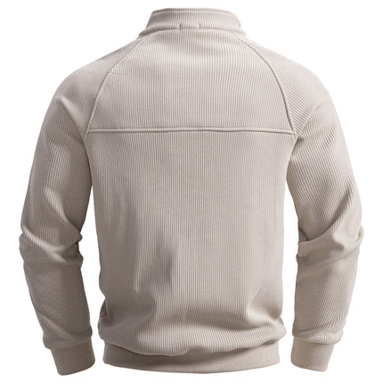 Zipper Sweater Stand-up Collar All-match Fleece Men's Sweater Top