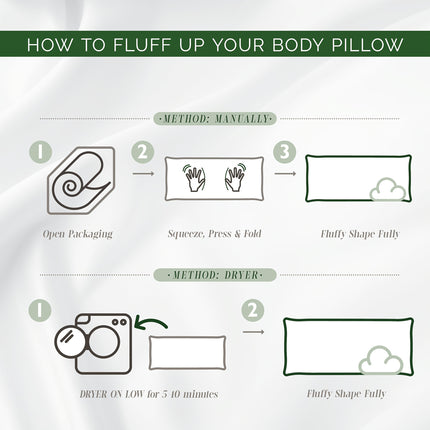 Full-Body Pillow- Extra Long 50.8x182.88 cm Body Pillow with Soft Polyester Fill,