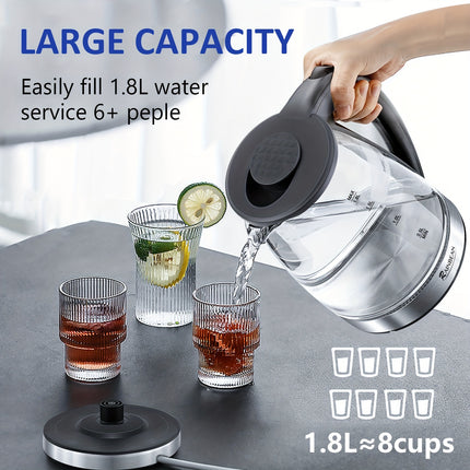 Electric Kettle Water Boiler, 1.8L Electric Tea Kettle, Wide Opening Hot Water Boiler with LED Light