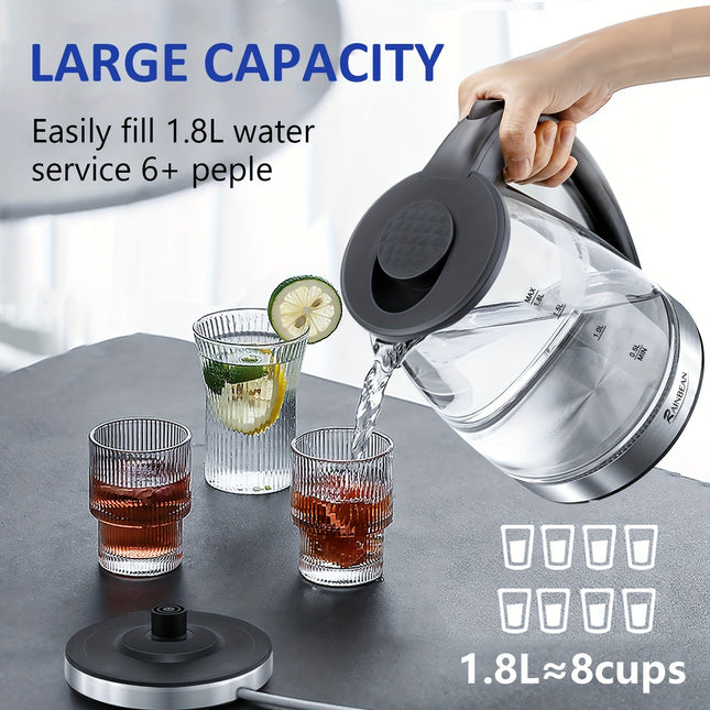 Electric Kettle Water Boiler, 1.8L Electric Tea Kettle, Wide Opening Hot Water Boiler with LED Light