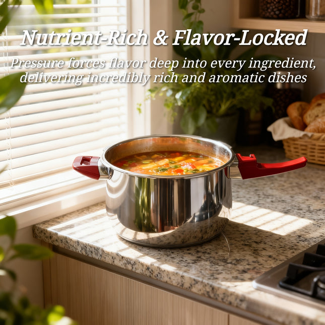 9L Unique Print Design, Multi-Size Large Capacity Extra Thick Super Safe Stainless Steel Multi-Layer Fast Cooking