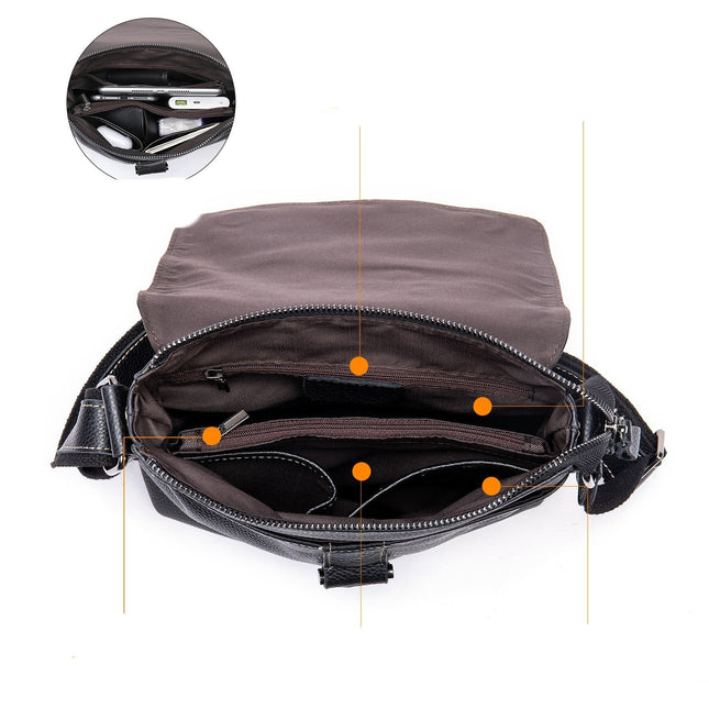 Large Capacity Cowhide Shoulder Bag For Men