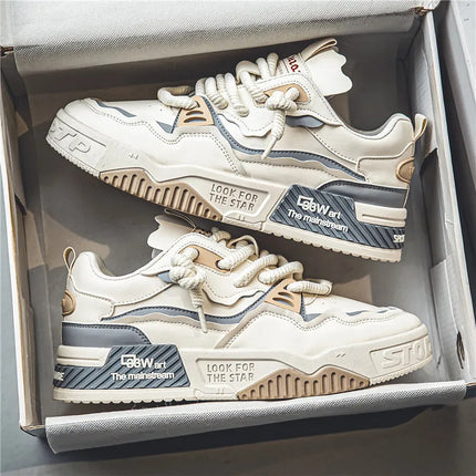 Men'S 2025 New Thick Platform Sneakers - Height-Increasing Lift, Low-Top Lace-Up Casual Sports Shoes