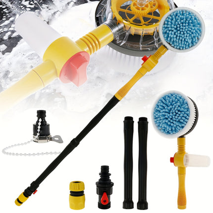 360° Spin Head Long Handle Auto Rotating Car Wash Brush Kit - Multifunctional