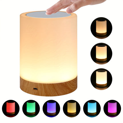 1pc Touch Small Night Light, Tapping Table Light, Bedroom Bedside Light, Colorful Atmosphere Light