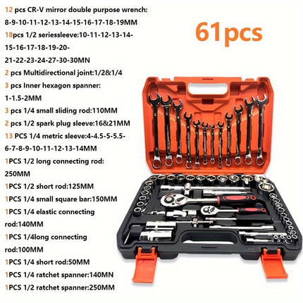 Tool Kit Set, Professional High-Quality Automotive Repair Tools - 46/53/61/82/151pcs