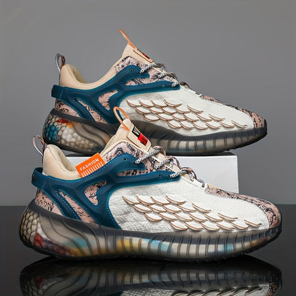 Men's All-Terrain Outdoor Sneakers with Multi-Color Rubber Sole, Low-Top Breathable