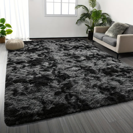 1pc Large-Size Tie-Dye Gradient Plush Carpet | Polyester, Machine Washable, Suitable for Bedroom,
