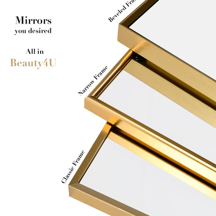 Floor Mirror- Aluminum Alloy Frame Full Body Mirror for Bathroom Living Room Bedroom and Entryway