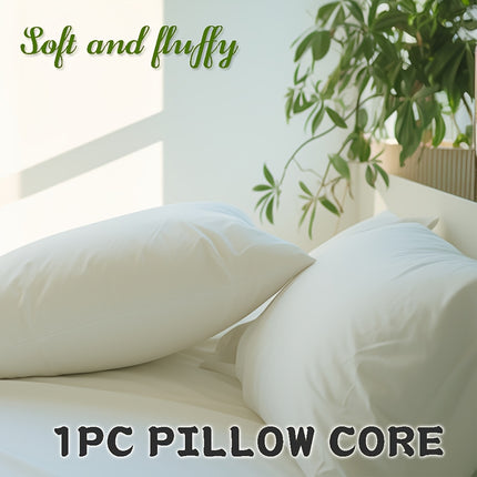 Classic White Extra-Long Pillow - Soft Breathable 100% Polyester Fill, Machine Washable