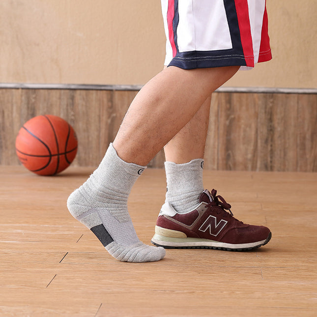 Running Socks Men's Basketball Stockings Thick Towel Bottom Terry-loop Hosiery