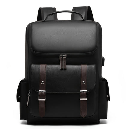 Men's Vintage Multi-Pocket Backpack Compatible for MacBook/Airport - Convertible Travel Bag