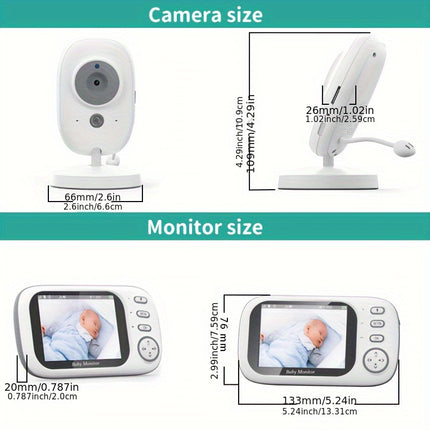 Baby Monitor with 720P Camera, 3.5-inch LCD Screen, Wireless 900-foot Transmission Range,