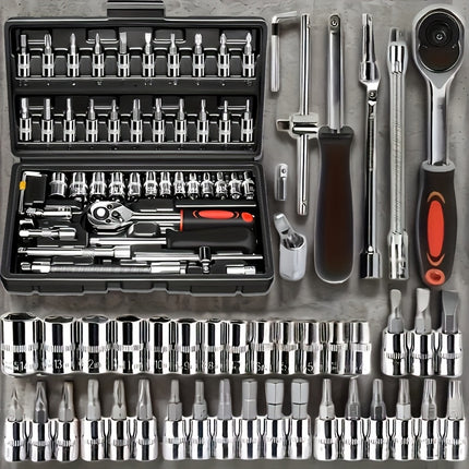 439pcs/46pcs Wrench Set, Household Wrench Socket Tool Kit with 1 Exquisite Storage Box,