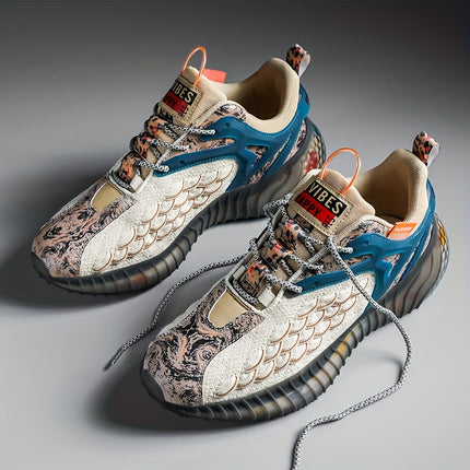 Men's All-Terrain Outdoor Sneakers with Multi-Color Rubber Sole, Low-Top Breathable