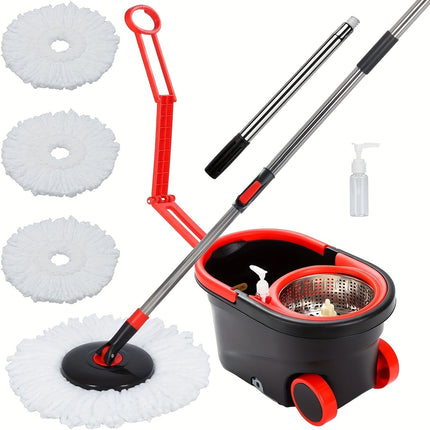 Mop And Bucket And Wringer Set, Bathroom Mop Bucket, 360° Spin Mop