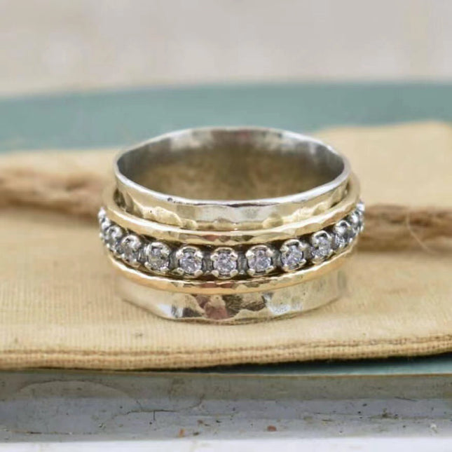 Women's Fashion Personalized Zircon Rotatable Ring