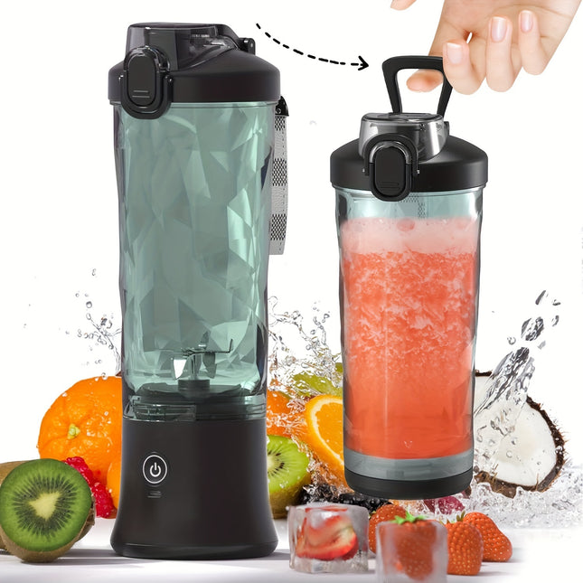 1pc Portable USB Charging Blender with 6-Blade System, Transparent Body, Easy to Clean - Ideal for Home, Kitchen, Travel, Parties - Perfect Holiday Gift, Travel Blender | Modern Kitchen Appliance | Durable Plastic Blender