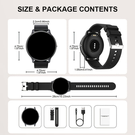 Smartwatch (Answer/Dial) | 2025 Newest Round Smartwatch with Message Alert, Pedometer,
