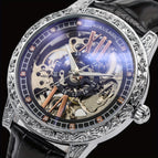 Black Strap Silvery Bezel Black Dial